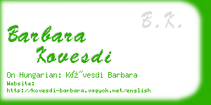 barbara kovesdi business card